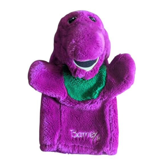 VINTAGE 1993 Barney The Dinosaur Hand Puppet Plush 90s TV Show Collectible - Picture 1 of 5